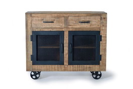 GINER Y COLOMER Buffet en bois de manguier et métal naturel